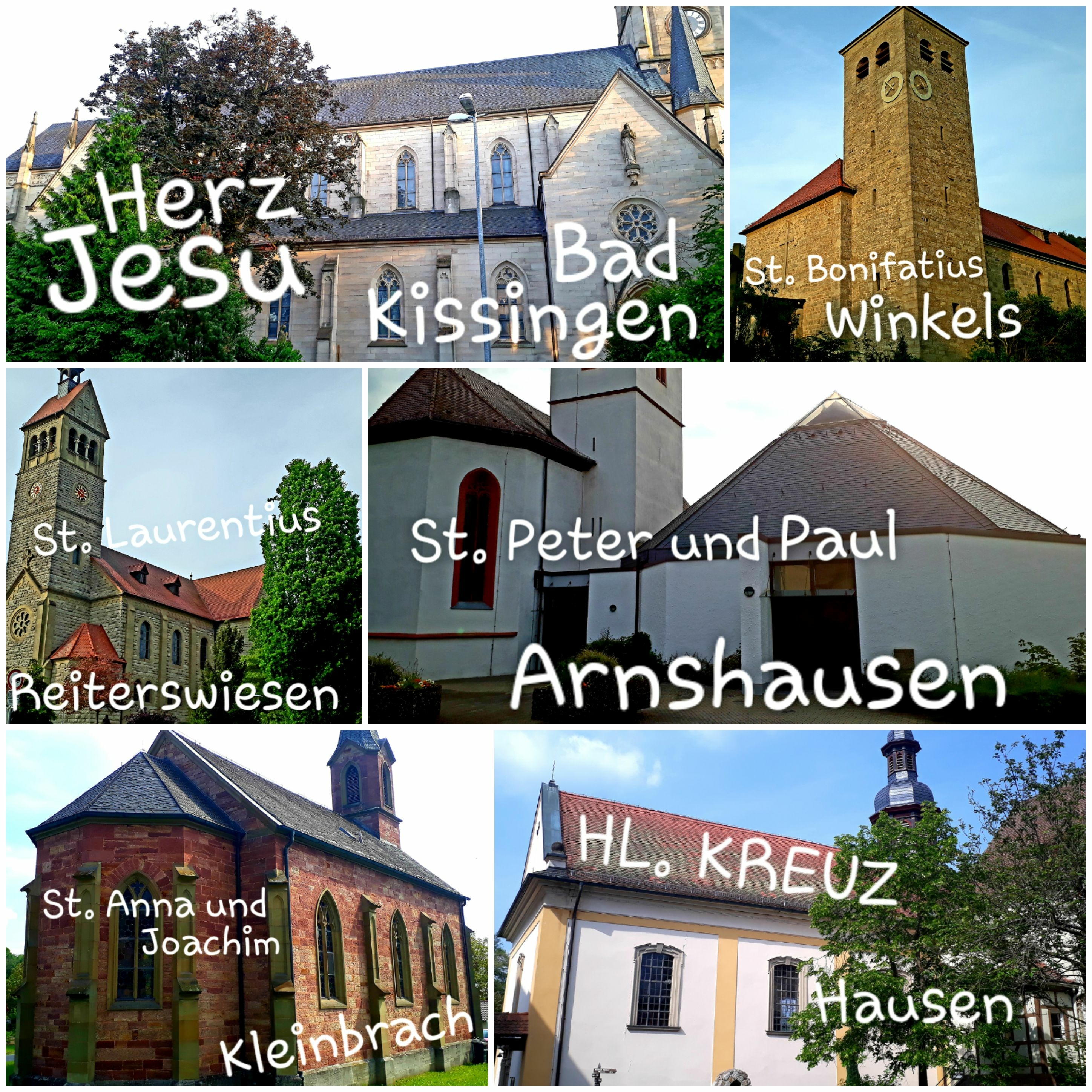 PG Jesus - Quelle des Lebens Collage Kirchen 2