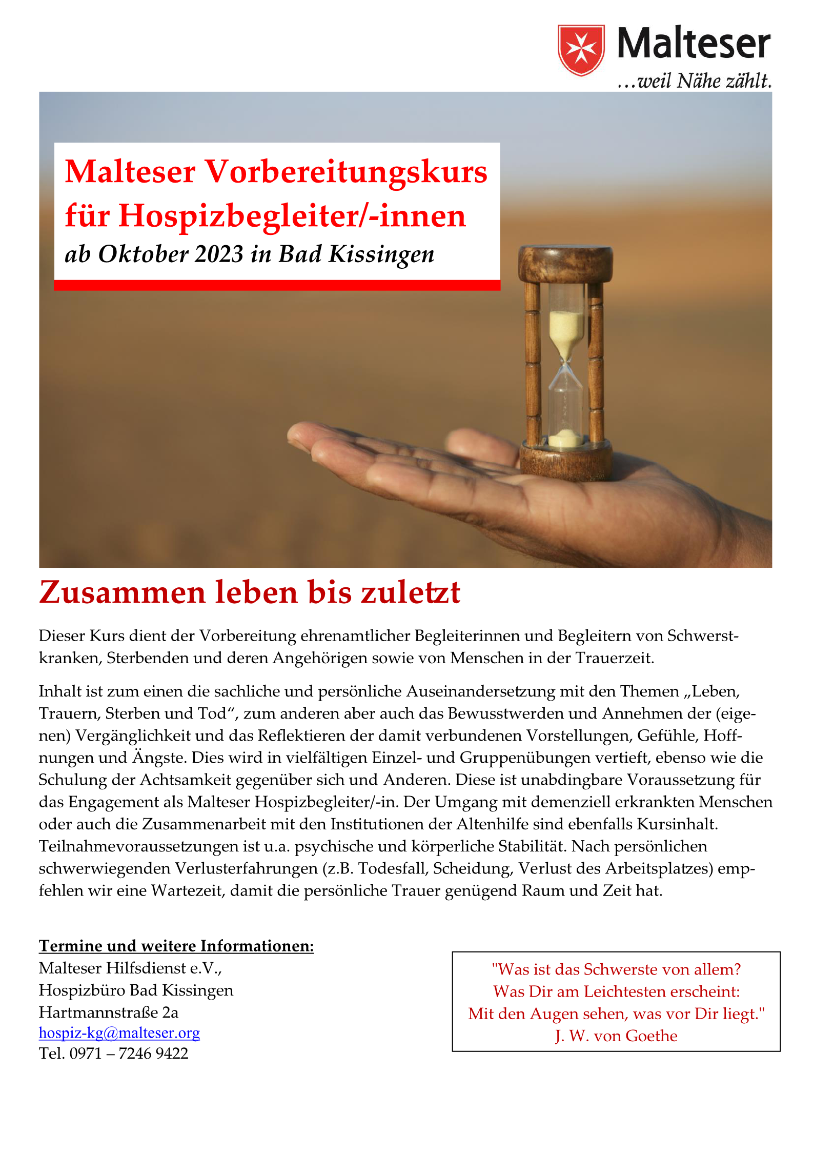 Veranstaltung 10 Hospizkurs Bad Kissingen