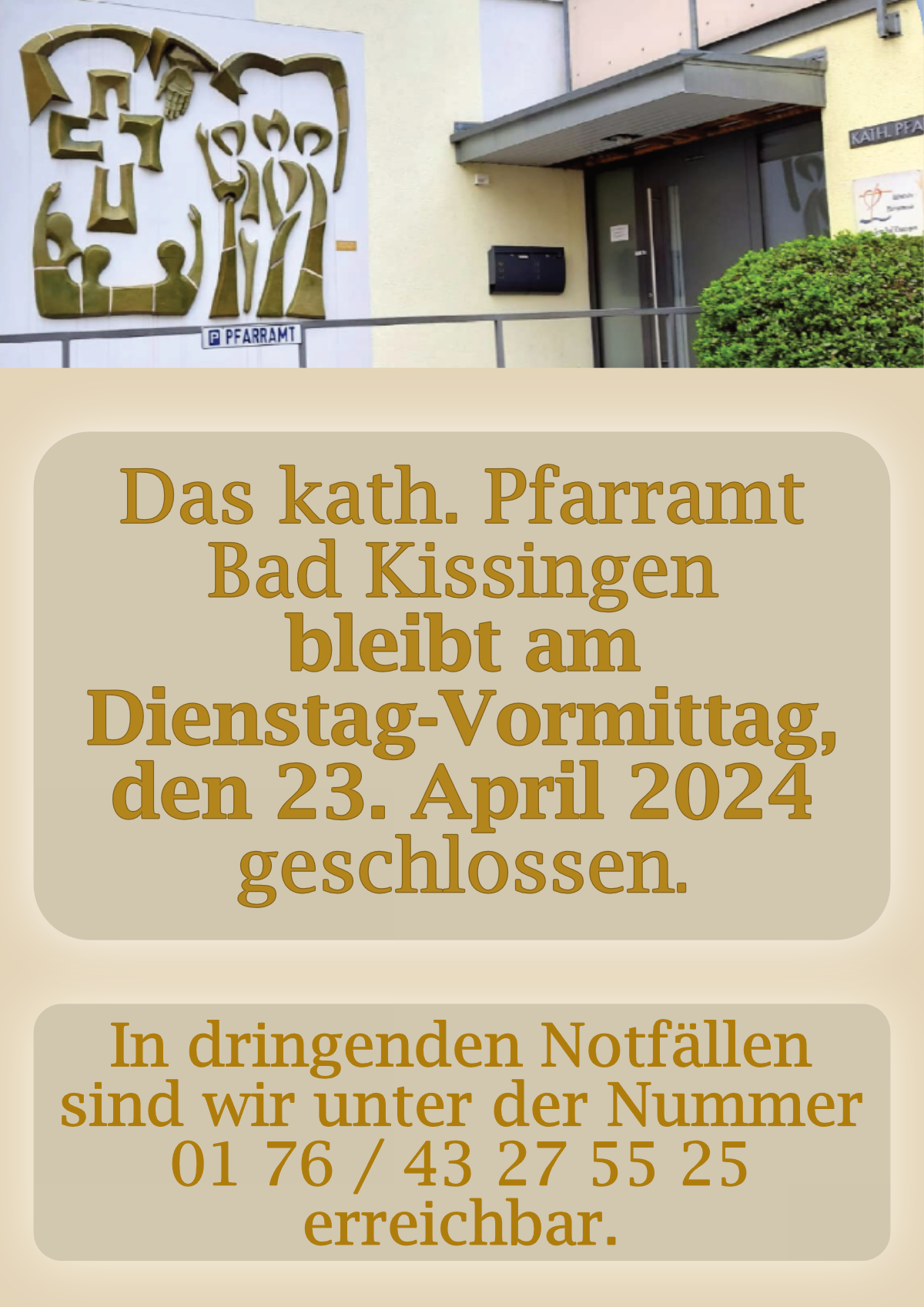 Pfarramt geschlossen 02 20