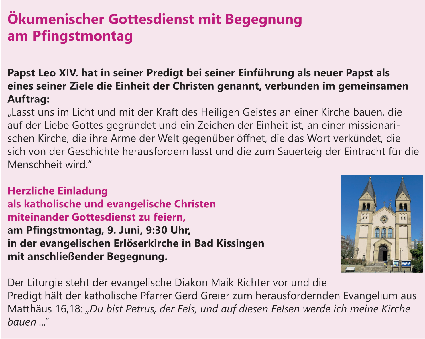 GD 2025 06 09 ökumenisch Pfingsten