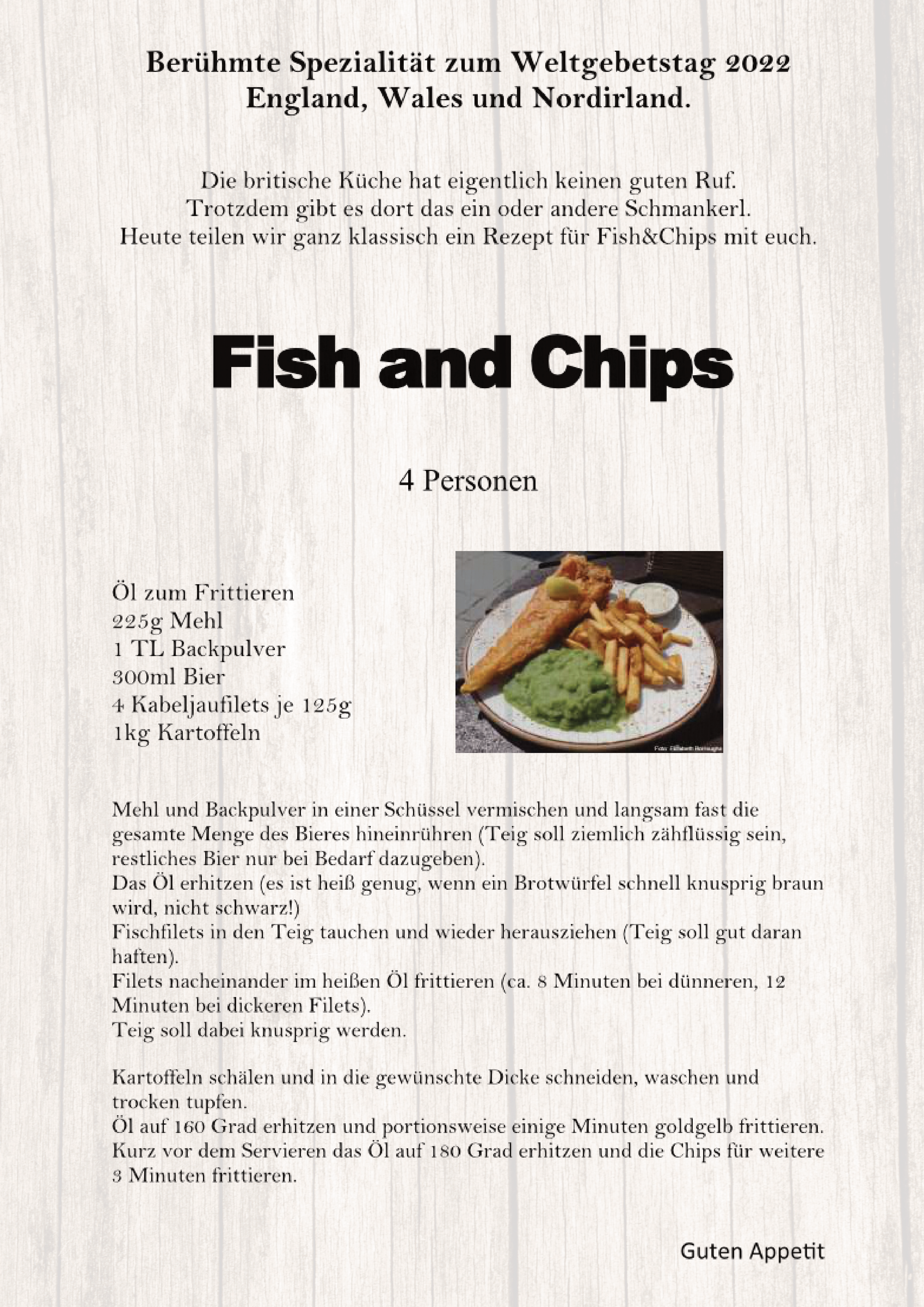 Rezept aus England Fish and Chips